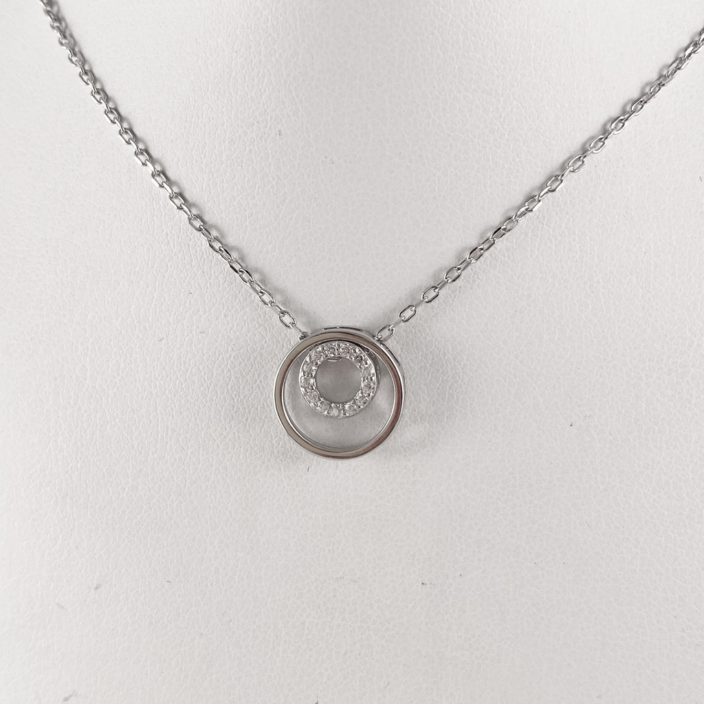 Stříbrný náhrdelník kolečka 42+3cm